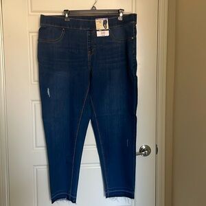 Tierra & Sky Mid-Rise Tummy Control Stretch Skinny Plus Pull on- Denim